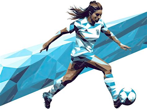 Jugadora de fútbol argentina en acción silueta vector de bandera