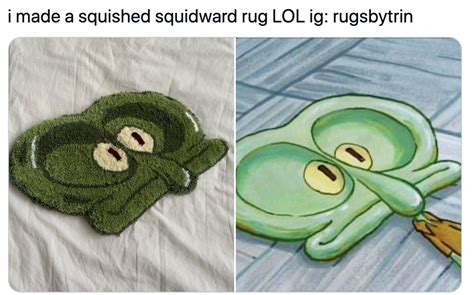 Squished Squidward Rug Flat Squished Squidward Face Know Your Meme