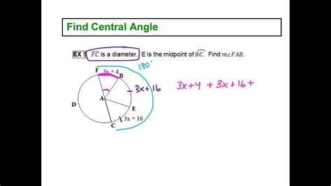 How To Find Central Angle Of Circle