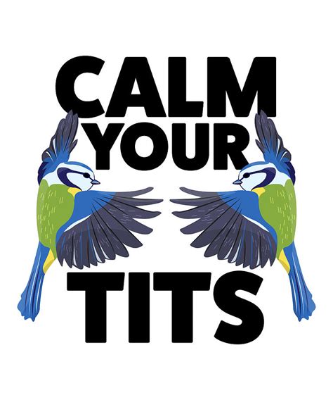 Calm Your Tits Bird Gift Ornithology Funny Digital Art By P A Pixels