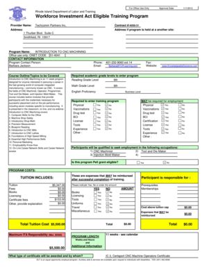 Fillable Online Dlt Ri INTRO TO CNC INTERNET FORM 3 Xlsx Rhode