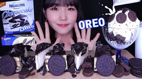 Asmr Oreo Cheese Cake Ice Cream Dessert Mukbang