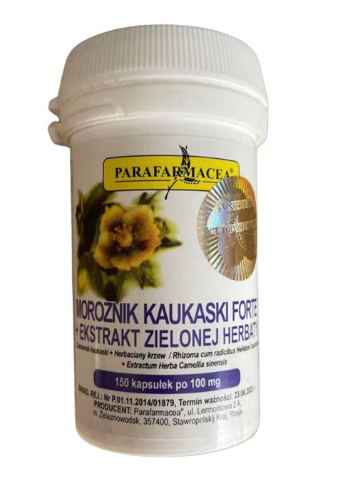 Moroznik Kaukaski Forte Zielona Herbata 150 kapsułek Parafarmacea