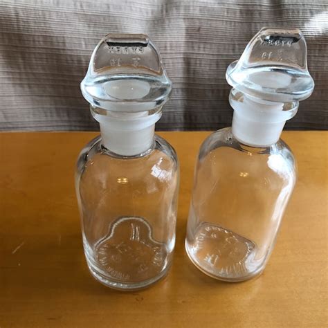 Pyrex Glass Bottles With Glass Stopper Etsy