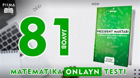 81-matematika online testning yechimi - YouTube