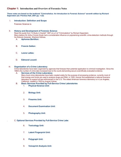 Introduction And Overview Of Forensics Notes