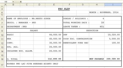 Top 5 Formats Of Salary Slip Templates - Word Templates, Excel Templates