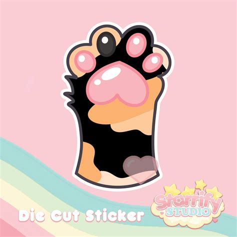 Kitty Toe Beans 3 Die Cut Sticker Cat Paw Sticker Kawaii Etsy