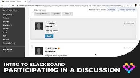 Intro To Blackboard Participating In A Discussion Board Youtube