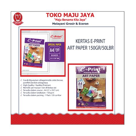 Jual Kertas E Print Art Paper 150gr 50lbr Shopee Indonesia