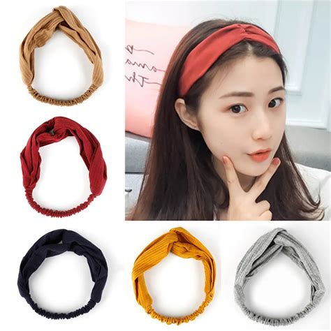 Cute Korean Styles Fashion Retro Women Elastic Turban Twisted Knotted