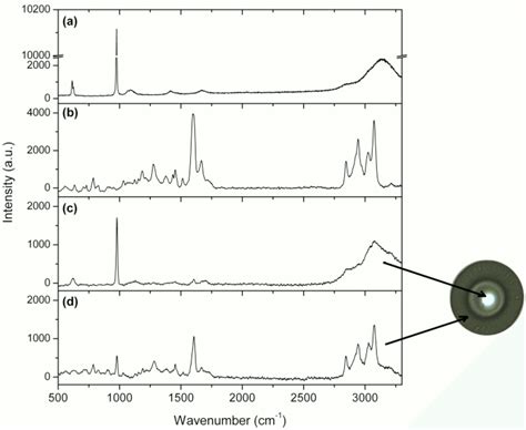 Raman Spectra Of A A Pure Ammonium Sulfate Particle B A Pure