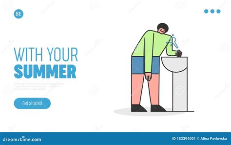Concept Of Hot Summer Period Of Time Website Landing Page Stock Vector Illustration Of Breeze