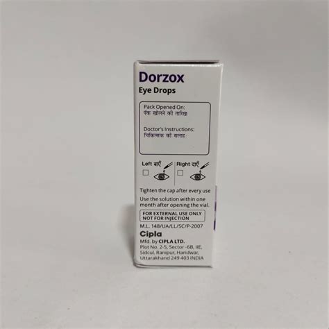 Cipla Dorzolamide Eye Drop Dorzox 2 W V Eye Drop At Rs 335 Piece In