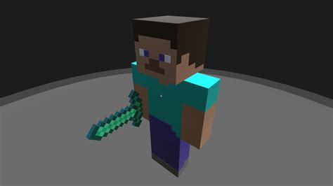 Simpleplanes Minecraft Steve With Diamond Sword