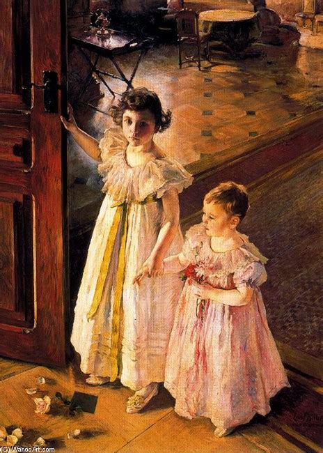 Art Reproductions Deux Fillettes Dans Un Int Rieur By Ernest Bieler