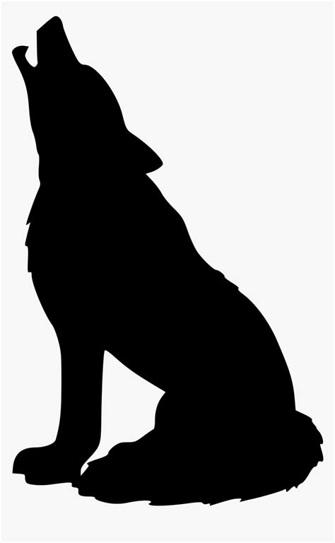 Gray Wolf Silhouette Drawing Clip Art - Howling Wolf Silhouette, HD Png ...