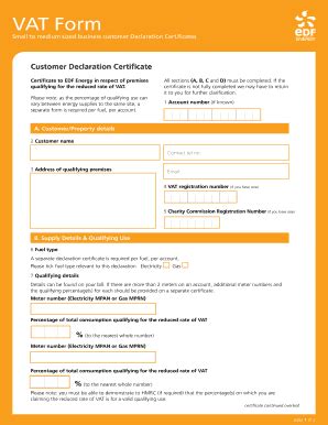 Fillable Online Vat Form Edfenergy Fax Email Print Pdffiller