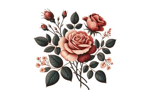 Classic Winter Rose Flower Clipart Graphic By Design Store · Creative