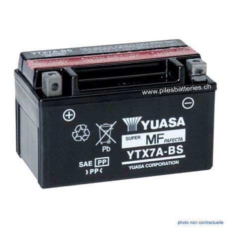 Batterie Moto YUASA YTX7A BS 12V 6Ah