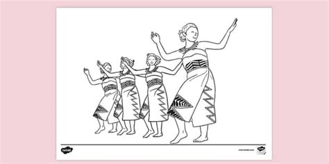 FREE! - Samoan Female Dancers Colouring | Colouring Sheet