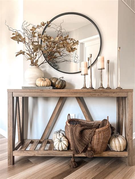 Fall Console Entrance Table Decor Console Table Decorating Entry