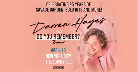 Darren Hayes - The DO YOU REMEMBER? Tour — The Town Hall