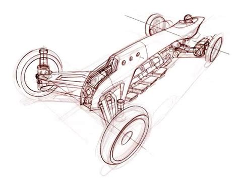 Racing car sketch in Painter - Car Body Design