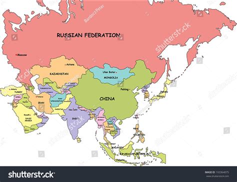 Asia Map With Countries Labeled