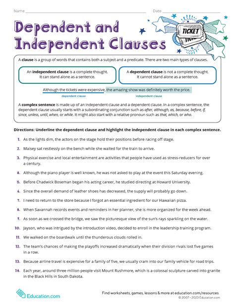 Dependent And Independent Clauses Name Studocu