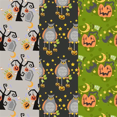 Collection of halloween patterns suitable for wallpaper 13345331 Vector
