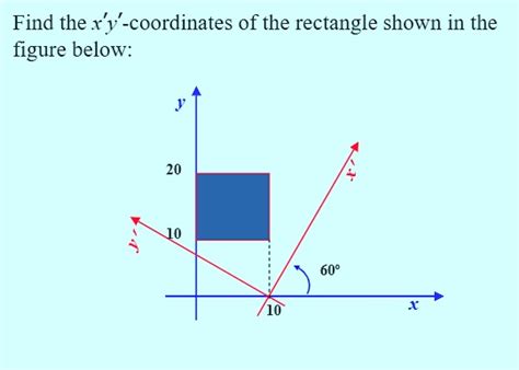 Solved Find The Xy Coordinates Of The Rectangle Shown In The Figure