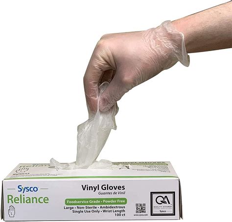 Sysco Disposable Vinyl Gloves Large Masksheets