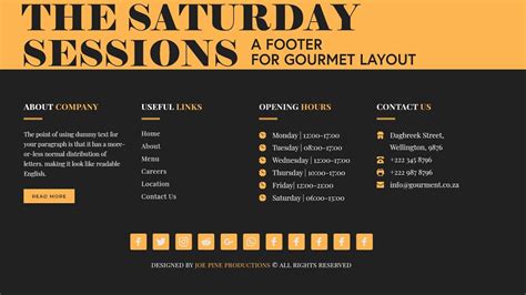 Create A Footer For The Gourmet Layout The Saturday Sessions 1 Youtube