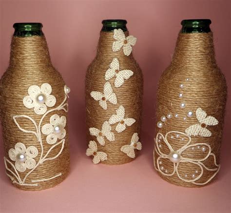 Bottle Craft Ideas With Jute