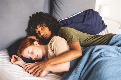 Premium Photo Young Lesbian Couple Lying And Sleeping In Their Bed Lgbt Lifestyle