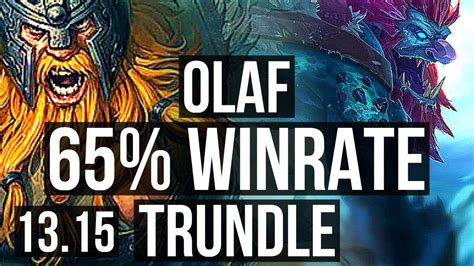 OLAF Vs TRUNDLE TOP 65 Winrate 6 Solo Kills 7 2 6 KR Master