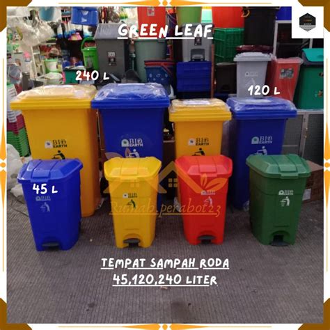 Jual Green Leaf Tempat Sampah Roda Ukuran Liter Bio Earth