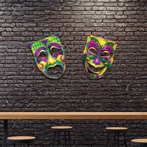 Jumbo Mardi Gras Mask Cutouts 2 Per Pack Party Galaxy Products