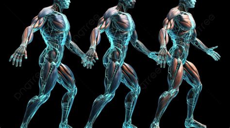 Muscular Male Figures In Dynamic Poses A 3d Rendering Background ...