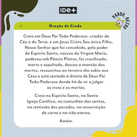 IDe Entenda e reflita sobre o significado da oração do Credo