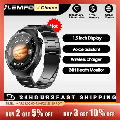 LEMFO Smart Watch Men Bluetooth Call 24Hours Heart Rate Monitor