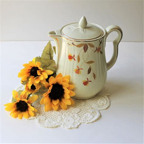 Jewel Tea Autumn Leaf Rayed Long Spout Coffee Pot And Lid Etsy