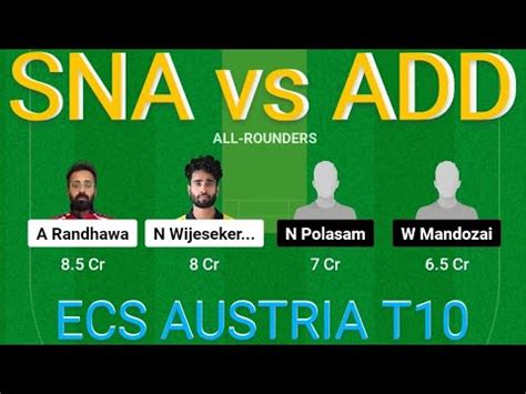 Sna Vs Add Dream Prediction Sna Vs Add Dream Team Sna Vs Add