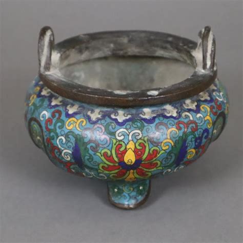 Cloisonn Weihrauchbrenner Aus Bronze China Sp Te Qing Dynastie