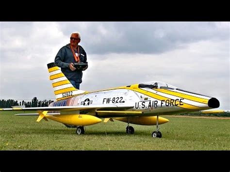 Giant Rc F Super Sabre Scale Model Turbine Jet Flight Demonstration