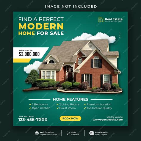 Premium Psd Real Estate House Property Social Media Post Template