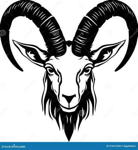 Goat Black And White Vector Illustration Stock Vector Illustration