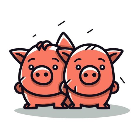 Cartoon vektor illustration der schweinefamilie schöne kleine