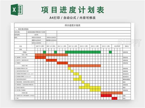 项目进度计划表甘特图excel模板 515ppt